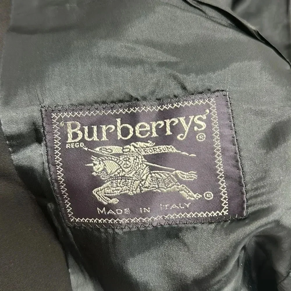 Burberry Blazer Jacket Sports Coat Vintage Burberrys Navy Blue Men's Size 48 R
